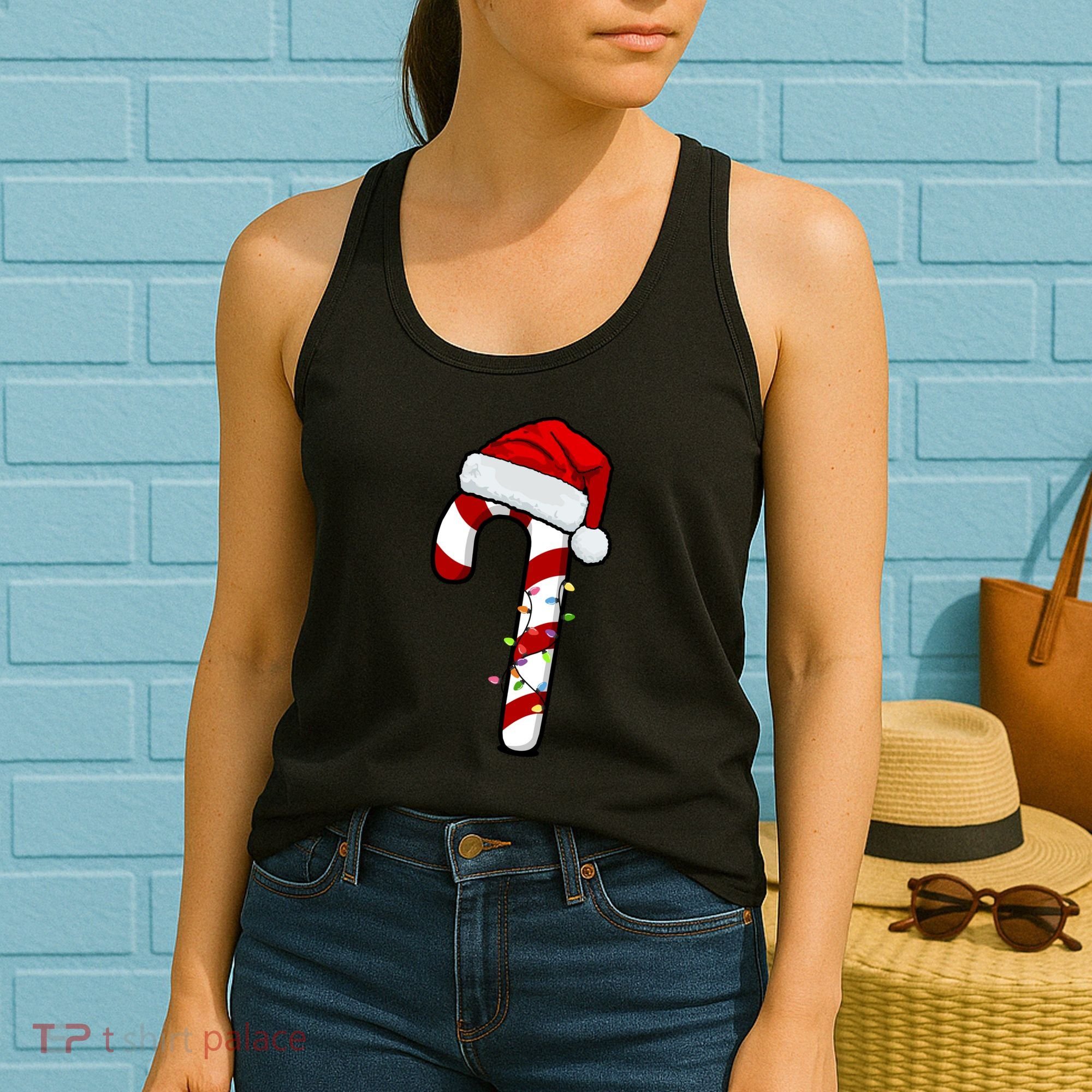 Christmas Candy Cane Holiday Women's Tank Top