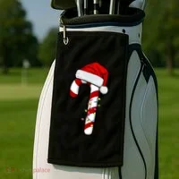 Christmas Candy Cane Holiday Golf Towel thumb 2