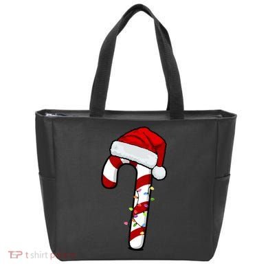 Christmas Candy Cane Holiday Tote Bag