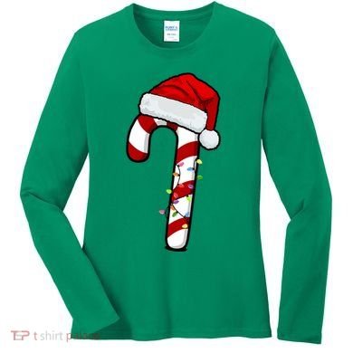 Christmas Candy Cane Holiday Women's Long Sleeve Shirt