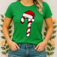 Christmas Candy Cane Holiday Women's T-Shirt thumb 2