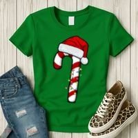 Christmas Candy Cane Holiday Women's T-Shirt thumb 3