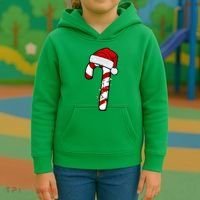 Christmas Candy Cane Holiday Kids Hoodie thumb 3