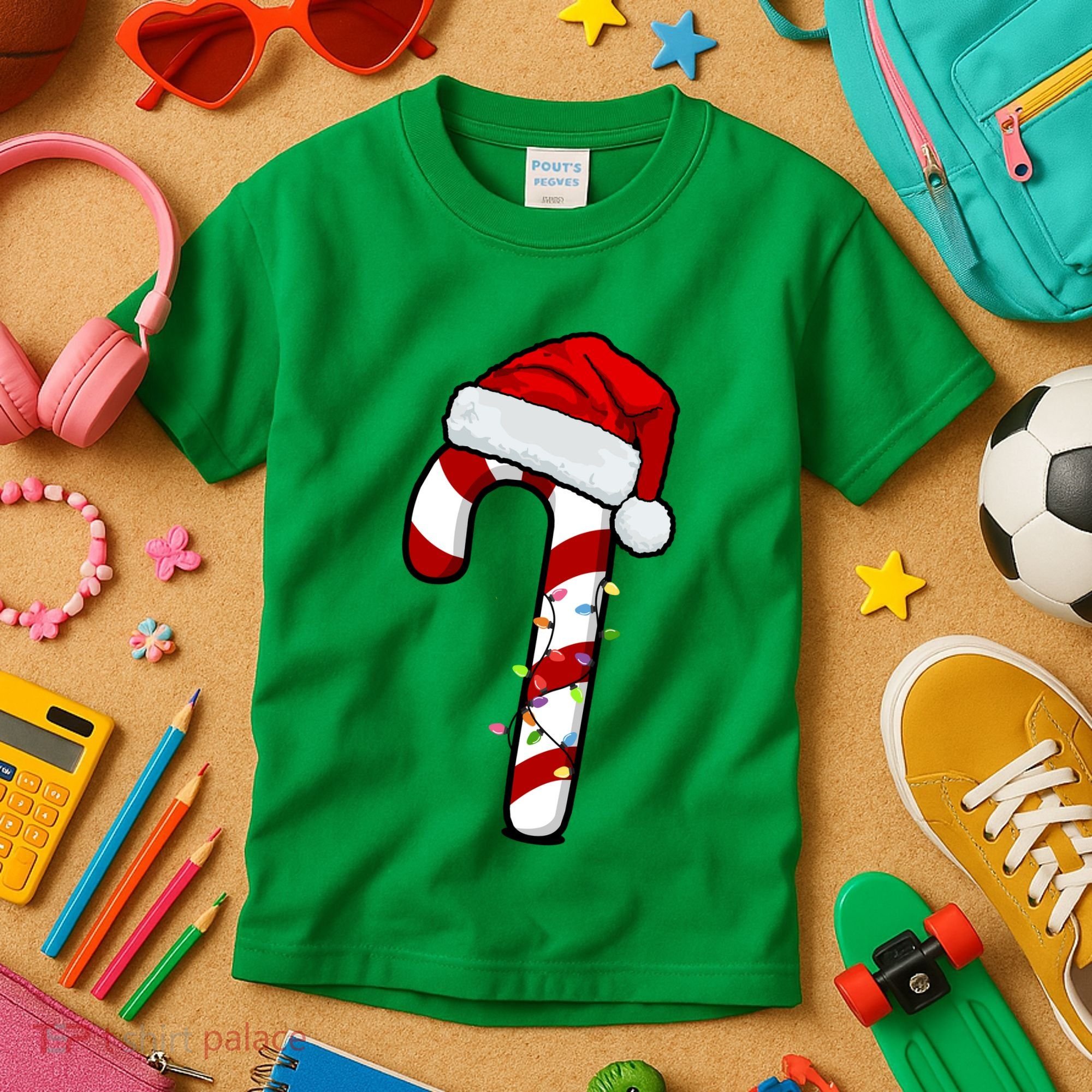 Christmas Candy Cane Holiday Kids T-Shirt
