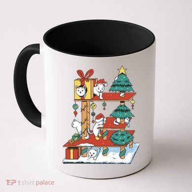 Cathouse Christmas Cat Tree Coffee Mug