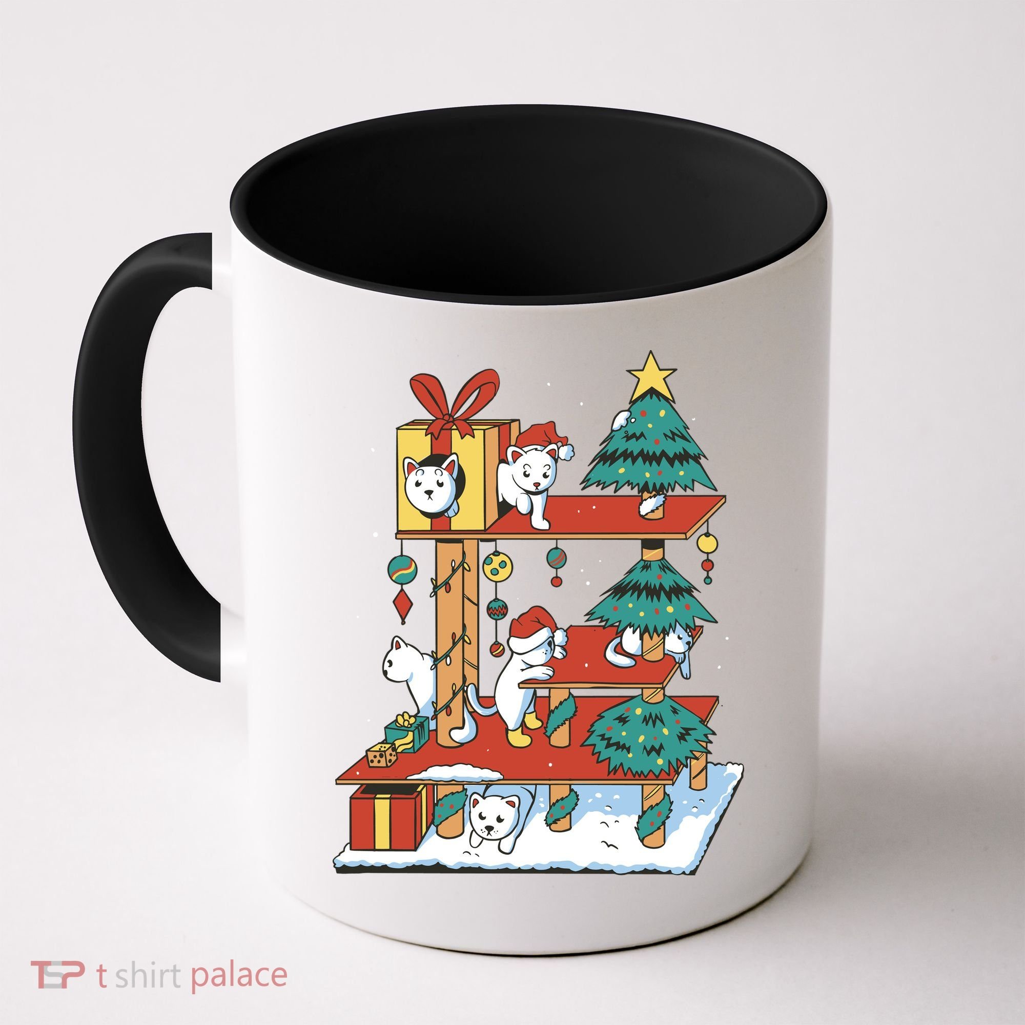 Cathouse Christmas Cat Tree Coffee Mug