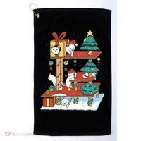 Cathouse Christmas Cat Tree Golf Towel thumb 0