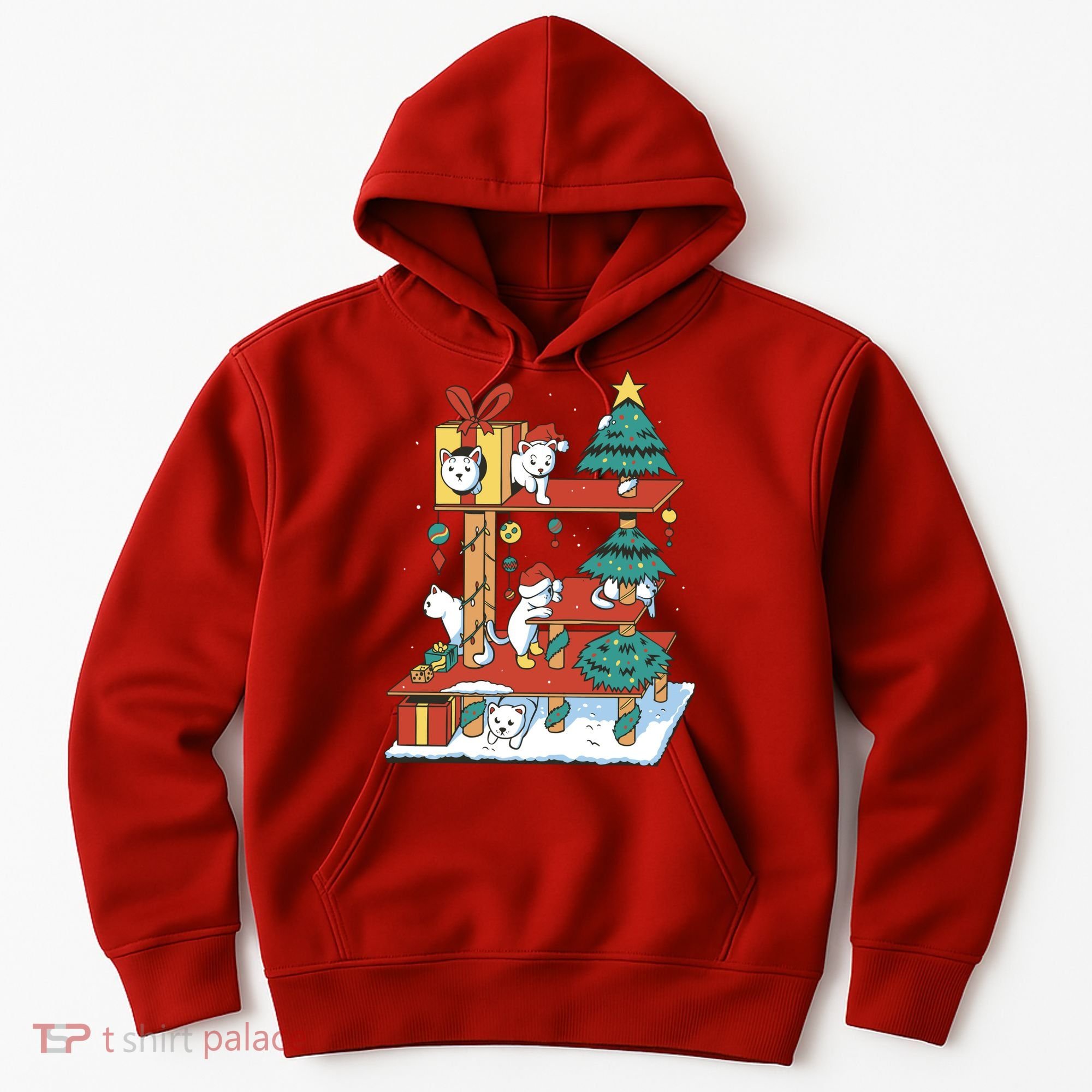 Cathouse Christmas Cat Tree Hoodie