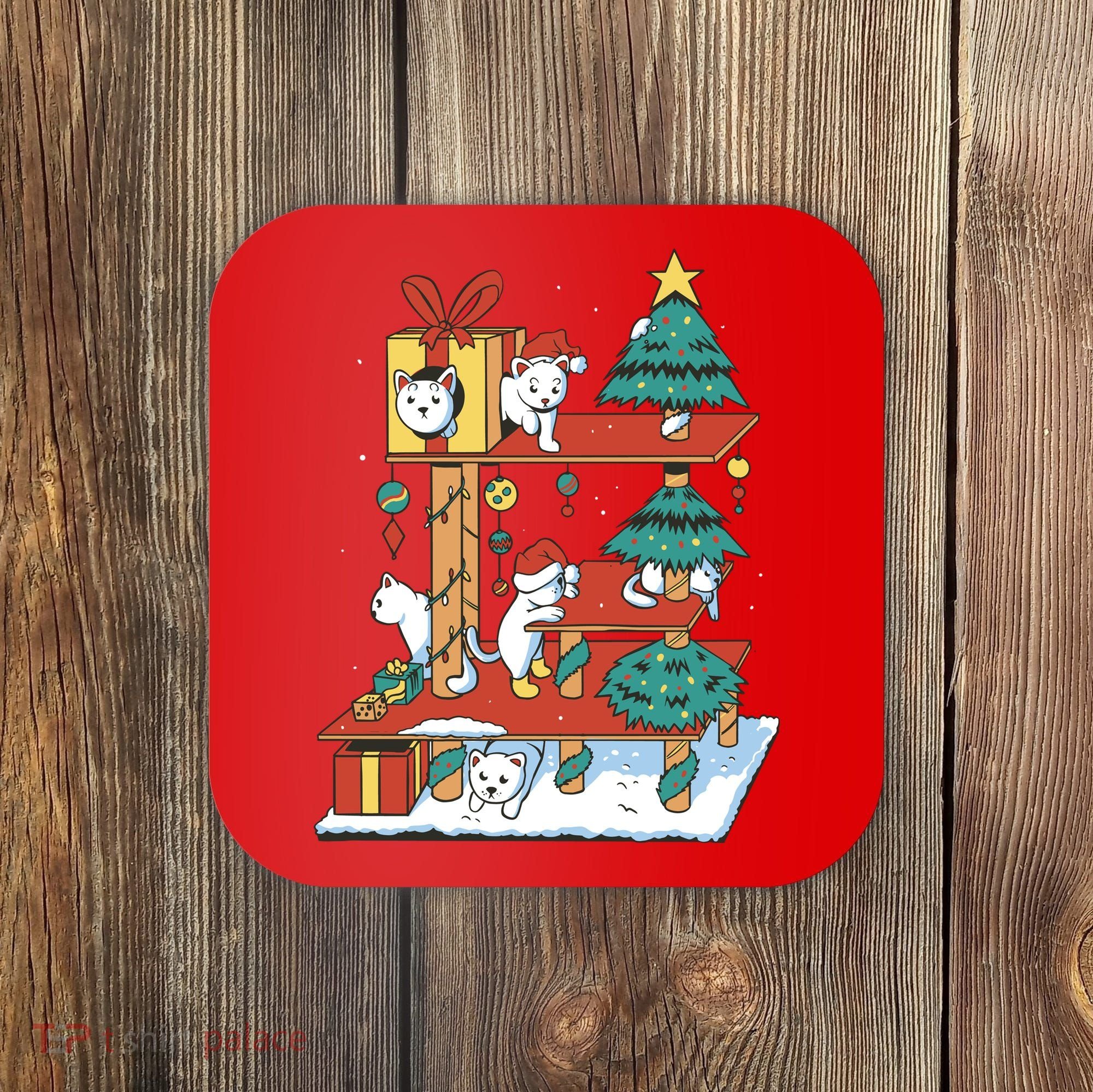 Cathouse Christmas Cat Tree Coaster