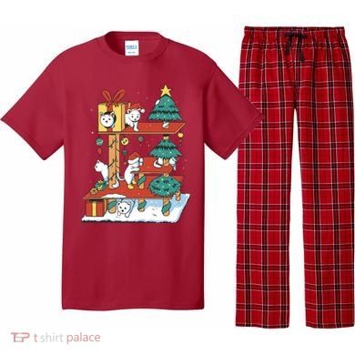 Cathouse Christmas Cat Tree Pajama Set