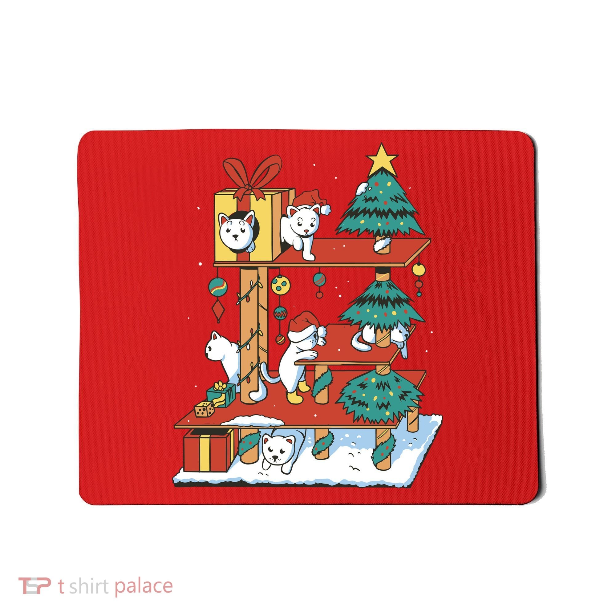 Cathouse Christmas Cat Tree Mousepad
