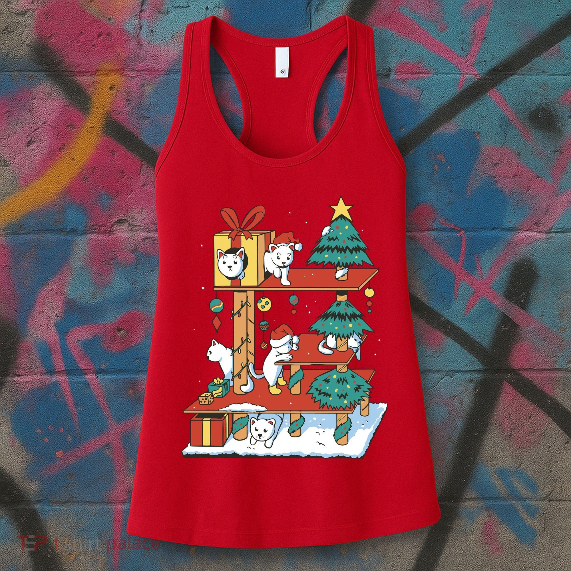 Cathouse Christmas Cat Tree Women's Tank Top