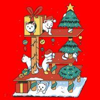 Cathouse Christmas Cat Tree Baby Bodysuit thumb 2