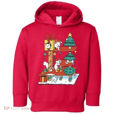 Cathouse Christmas Cat Tree Toddler Hoodie