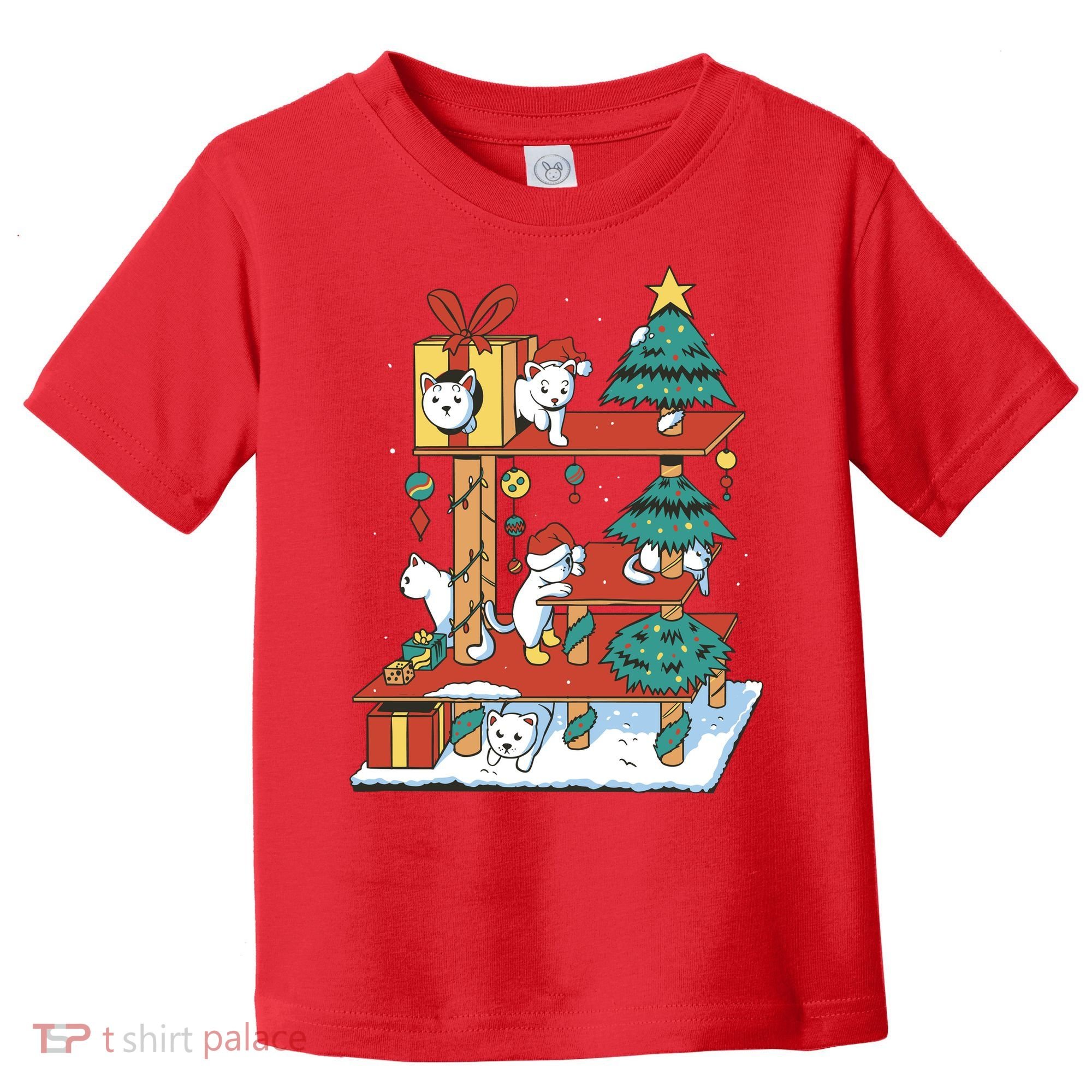Cathouse Christmas Cat Tree Toddler T-Shirt