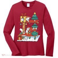 Cathouse Christmas Cat Tree Women's Long Sleeve Shirt thumb 0