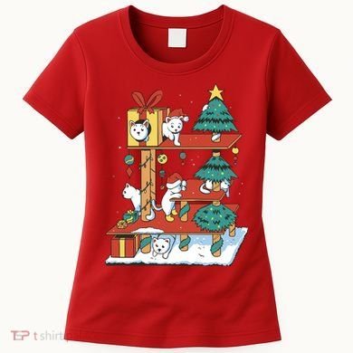 Cathouse Christmas Cat Tree Women's T-Shirt