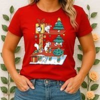 Cathouse Christmas Cat Tree Women's T-Shirt thumb 2