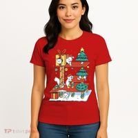 Cathouse Christmas Cat Tree Women's T-Shirt thumb 4