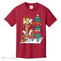 Cathouse Christmas Cat Tree Kids T-Shirt thumb 0