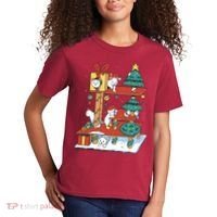 Cathouse Christmas Cat Tree Kids T-Shirt thumb 2