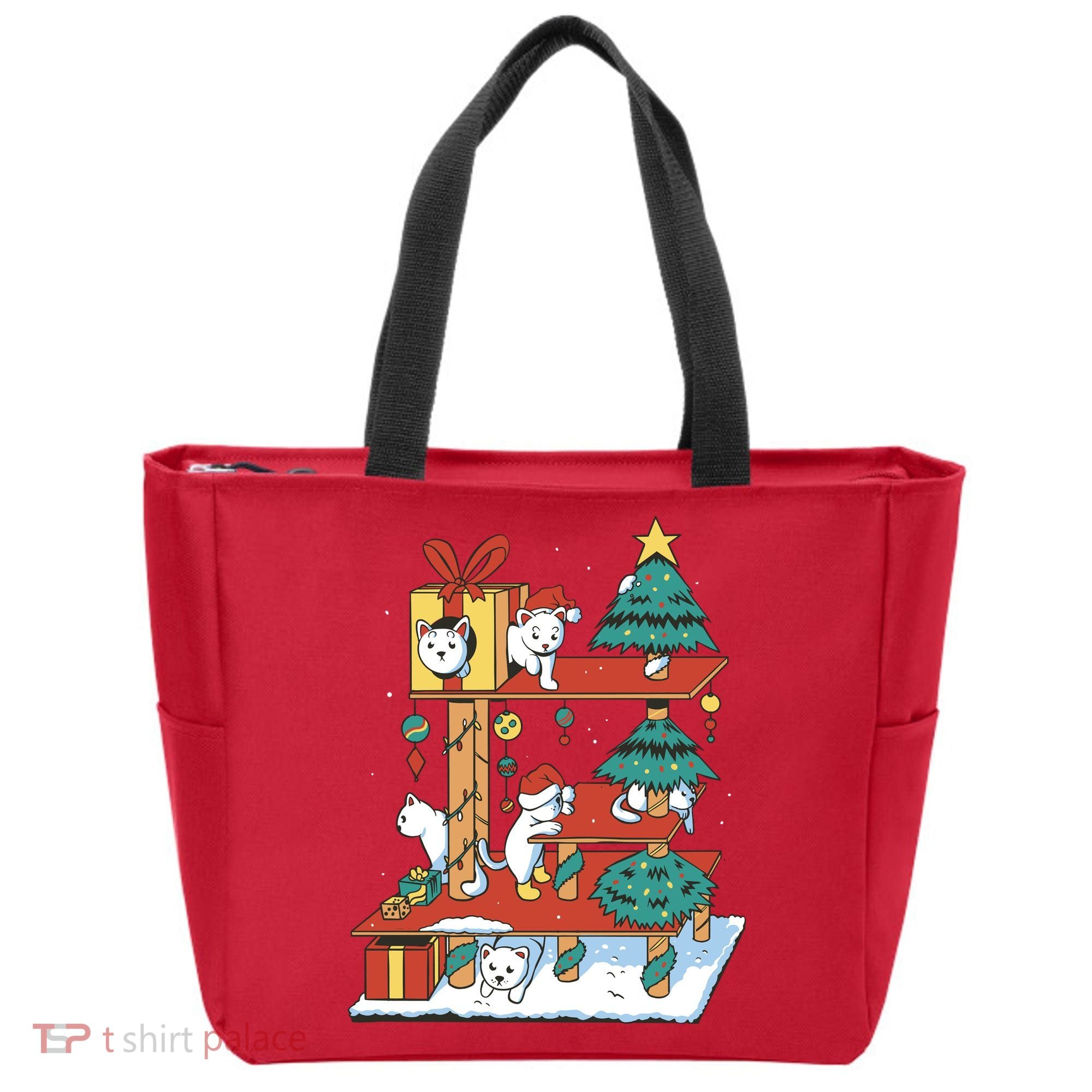 Cathouse Christmas Cat Tree Tote Bag