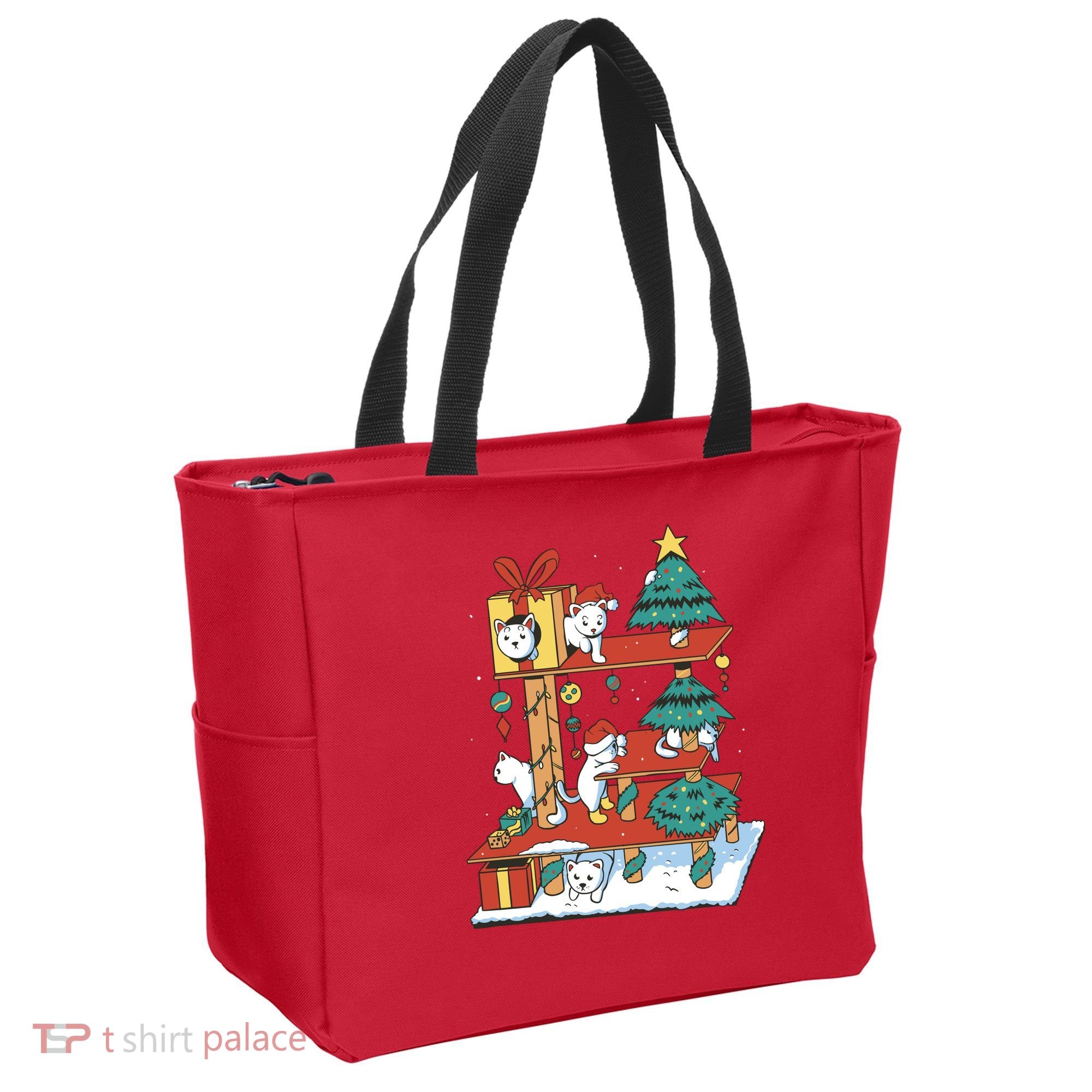 Cathouse Christmas Cat Tree Tote Bag