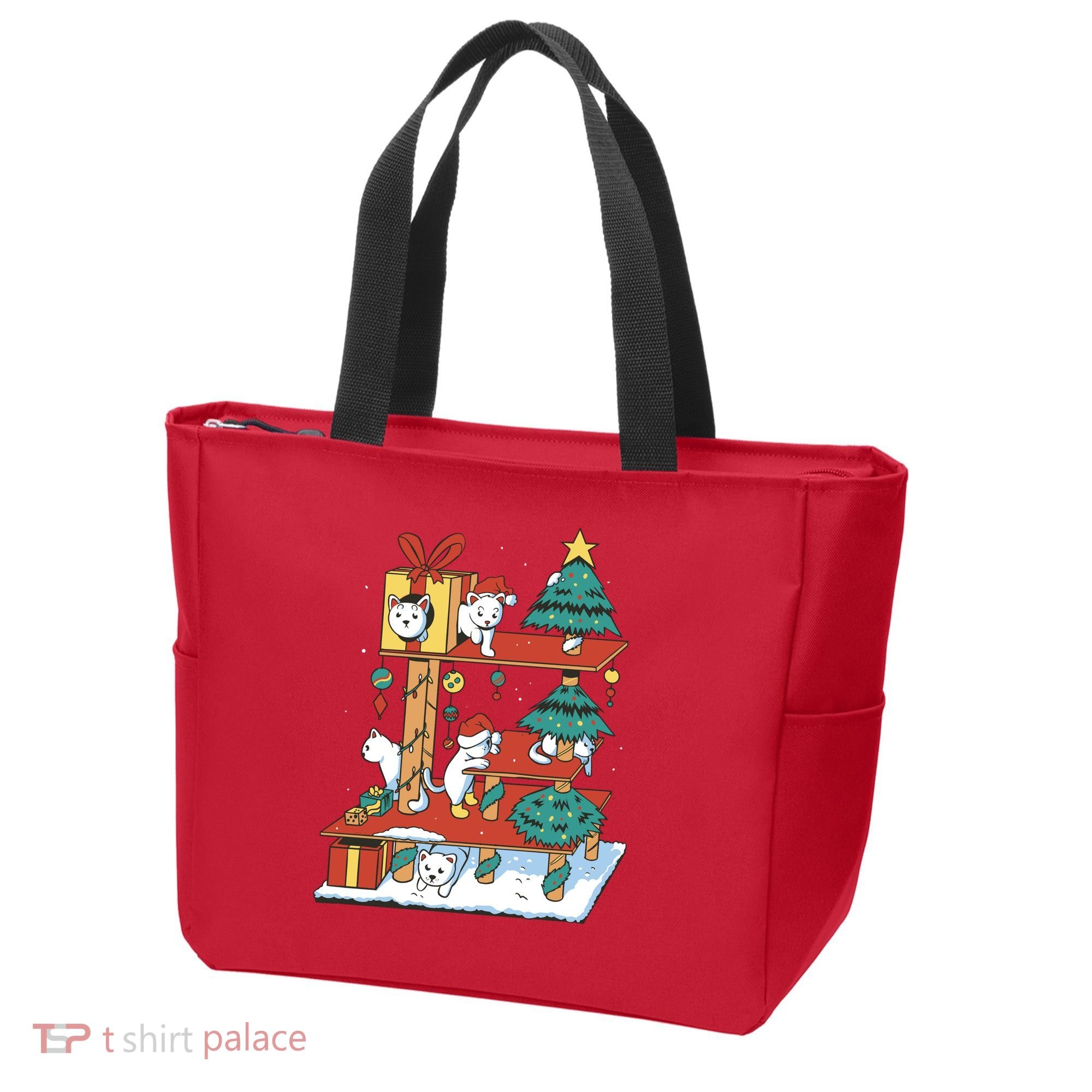 Cathouse Christmas Cat Tree Tote Bag