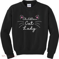 Cute Childless Cat Ladies Childless Cat Lady Kids Sweatshirt thumb 0