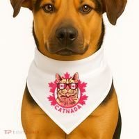 Canadian Cat USA-Made Doggie Bandana thumb 1
