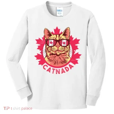 Canadian Cat Kids Long Sleeve Shirt