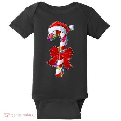 Cute Christmas Candy Cane Baby Bodysuit