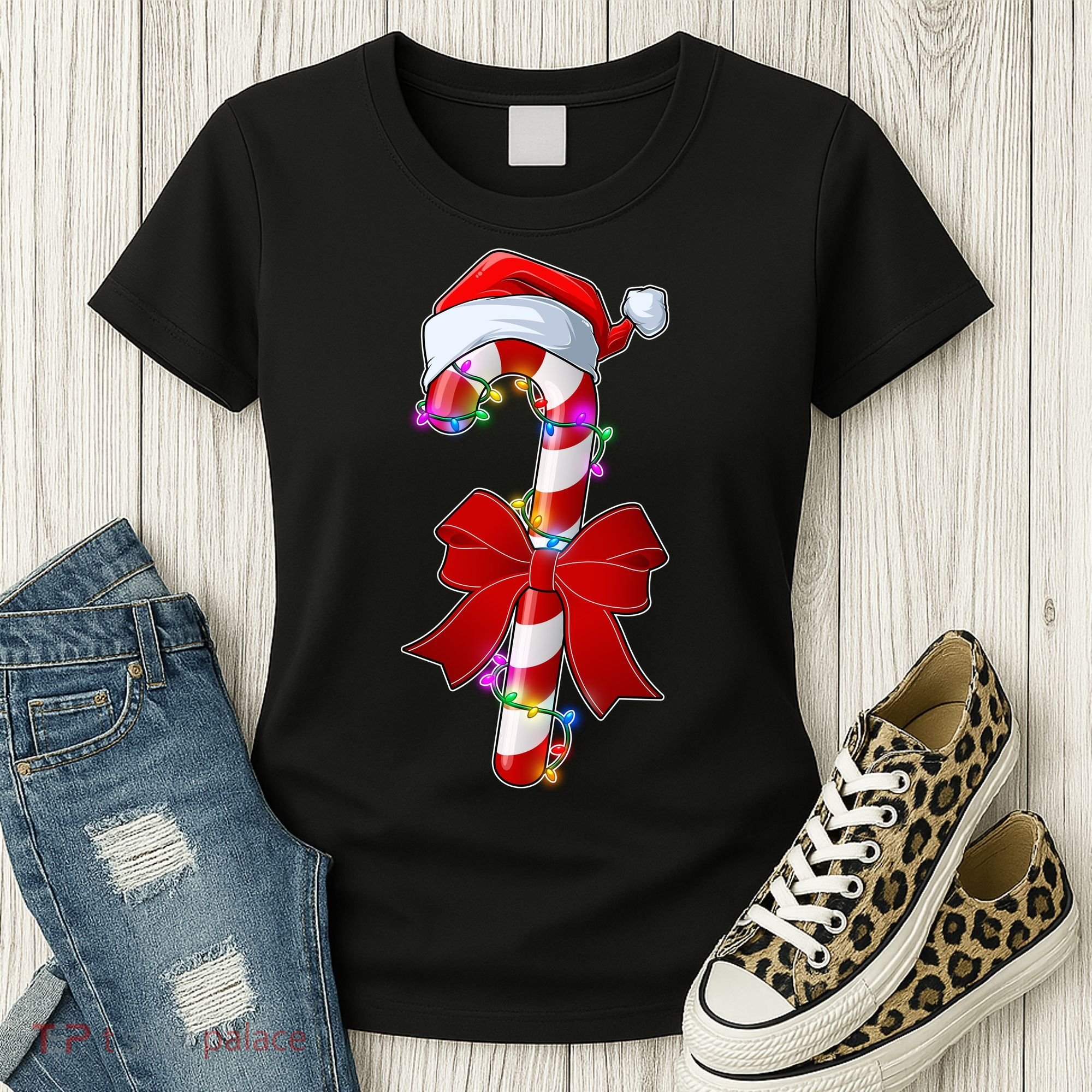 Cute Christmas Candy Cane Women's T-Shirt