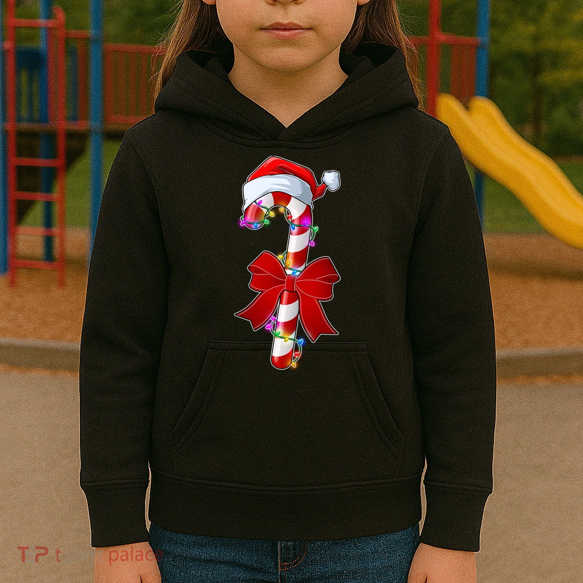 Cute Christmas Candy Cane Kids Hoodie