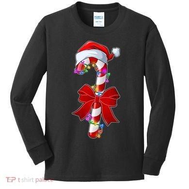 Cute Christmas Candy Cane Kids Long Sleeve Shirt