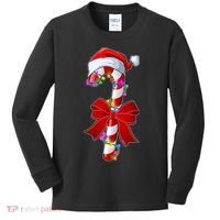 Cute Christmas Candy Cane Kids Long Sleeve Shirt thumb 0