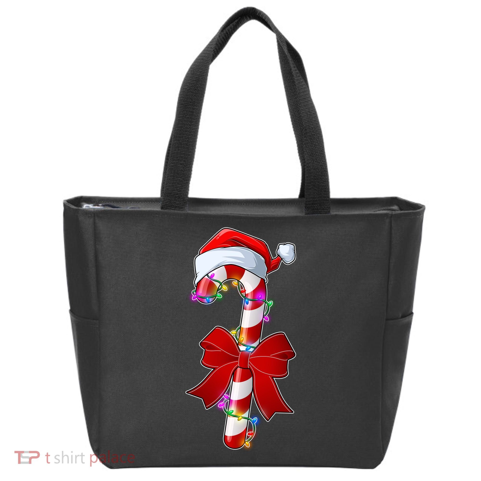 Cute Christmas Candy Cane Tote Bag