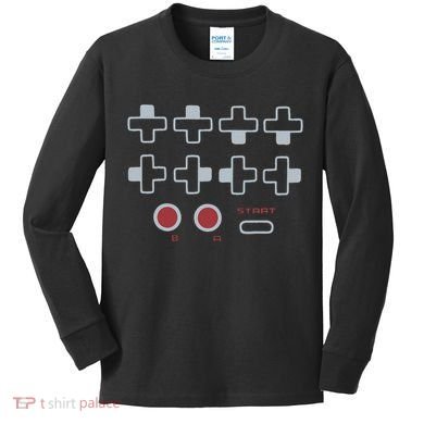 Cheat Code Contra Password Retro Game Gamer Gaming Kids Long Sleeve Shirt