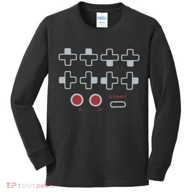 Cheat Code Contra Password Retro Game Gamer Gaming Kids Long Sleeve Shirt