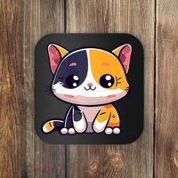 Calico Cat Cute Kitty Pet Kitten Owner Purr Meow Mom Mother Coaster thumb 0