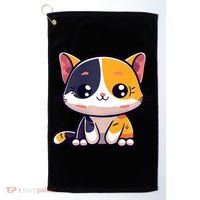 Calico Cat Cute Kitty Pet Kitten Owner Purr Meow Mom Mother Golf Towel thumb 0