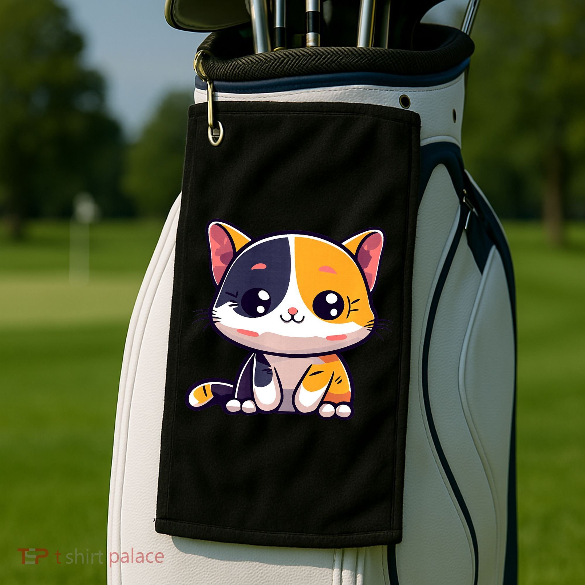 Calico Cat Cute Kitty Pet Kitten Owner Purr Meow Mom Mother Golf Towel