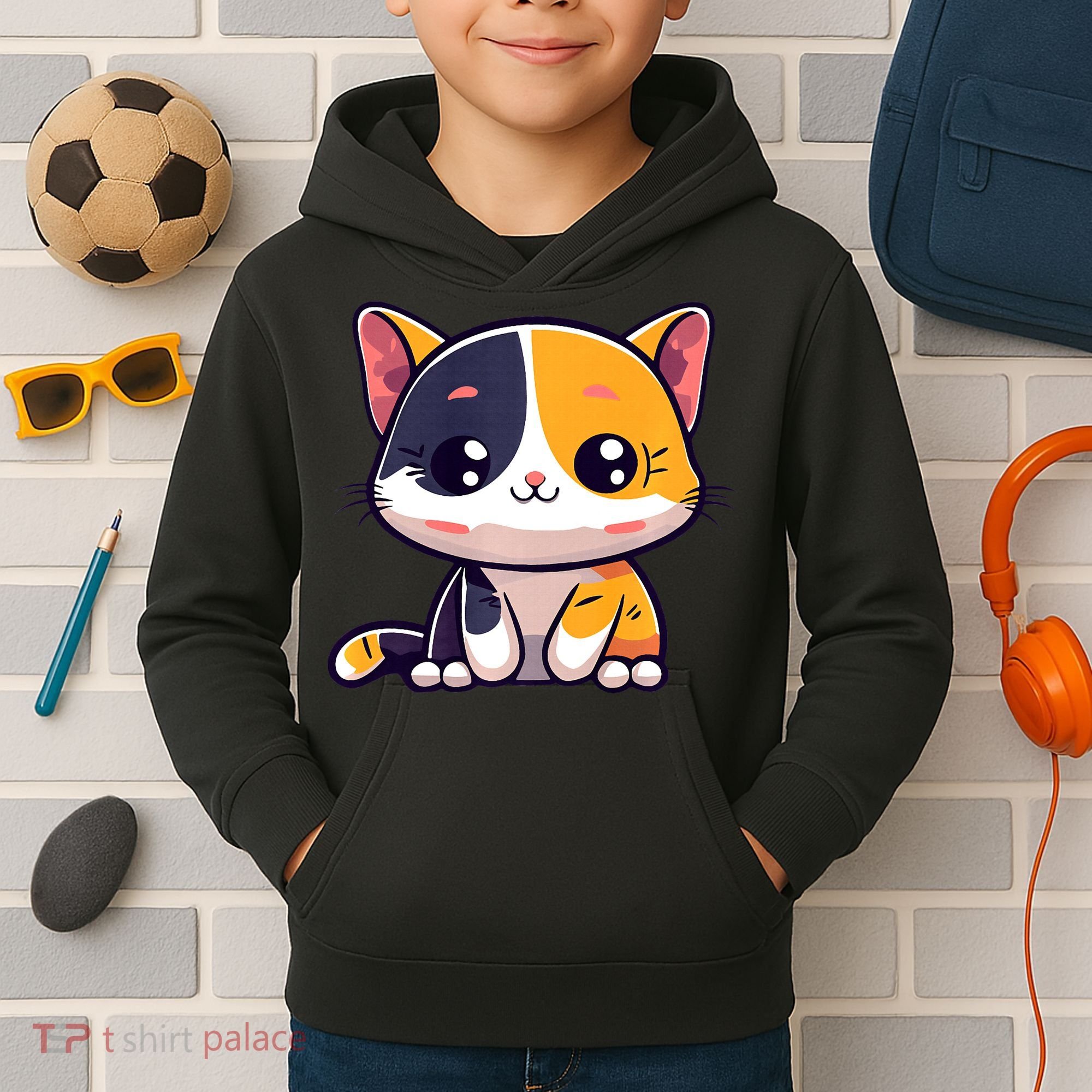 Calico Cat Cute Kitty Pet Kitten Owner Purr Meow Mom Mother Kids Hoodie
