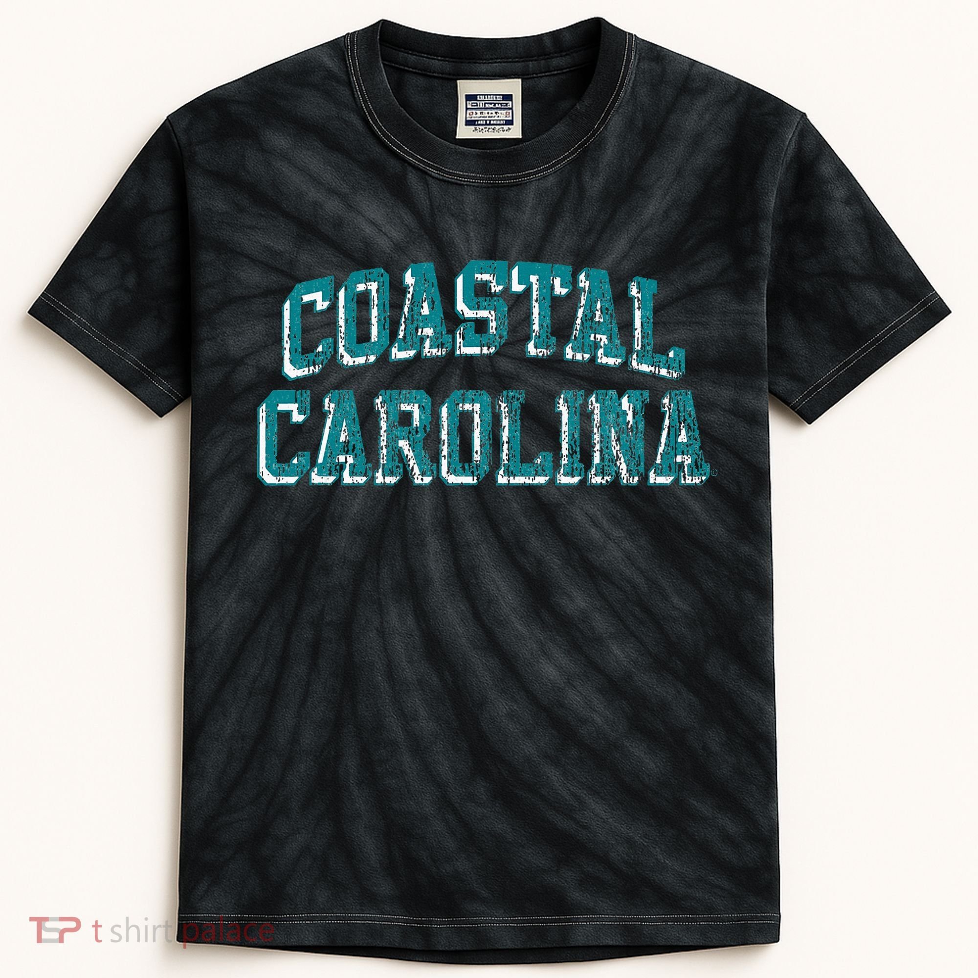 Coastal Carolina Chanticleers Retro Arch Logo Kids Tie-Dye T-Shirt