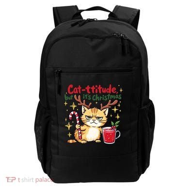 Cat-titude Christmas Cat Grumpy Cattitude Meme Backpack