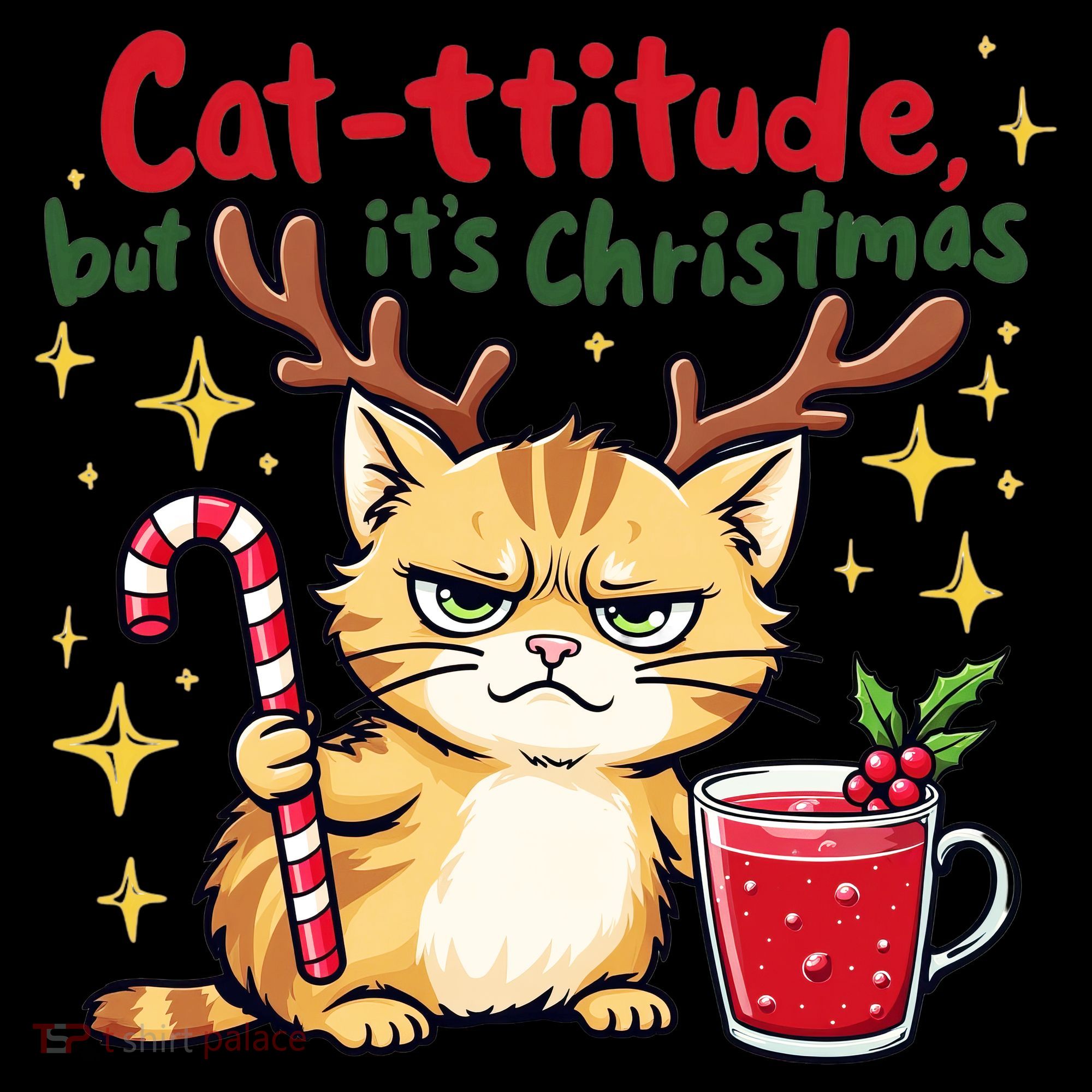 Cat-titude Christmas Cat Grumpy Cattitude Meme Toddler Hoodie