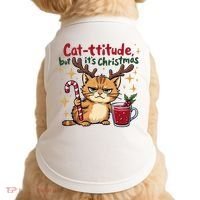 Cat-titude Christmas Cat Grumpy Cattitude Meme Doggie Tank thumb 0