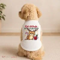 Cat-titude Christmas Cat Grumpy Cattitude Meme Doggie Tank thumb 2