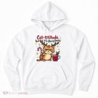 Cat-titude Christmas Cat Grumpy Cattitude Meme Hoodie thumb 0