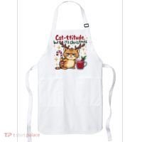 Cat-titude Christmas Cat Grumpy Cattitude Meme Apron thumb 0
